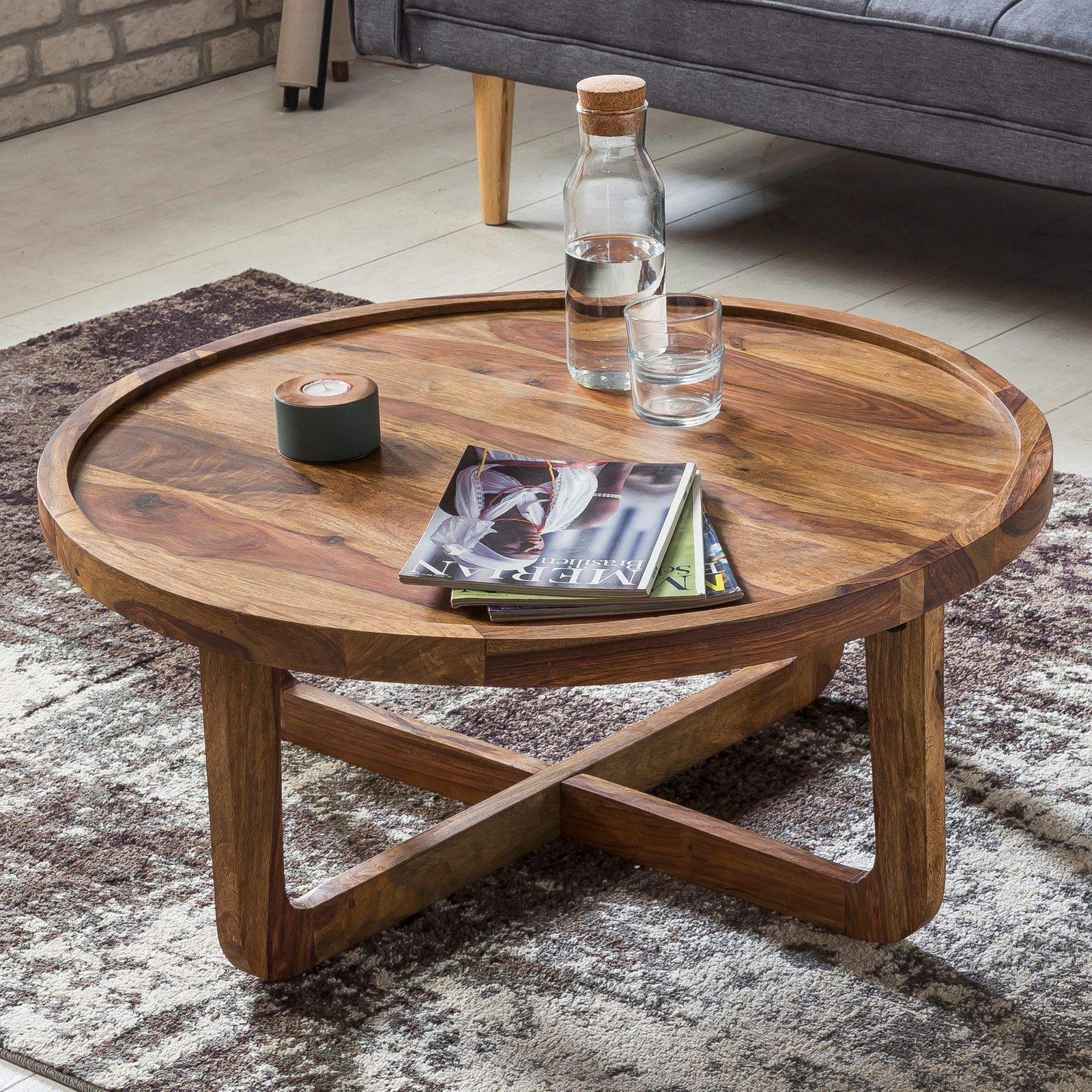 Solid Wood Round Coffee Table Uk – Solid Cedar Round Coffee Table For For Coffee Tables With Round Wooden Tops (Gallery 16 of 20)