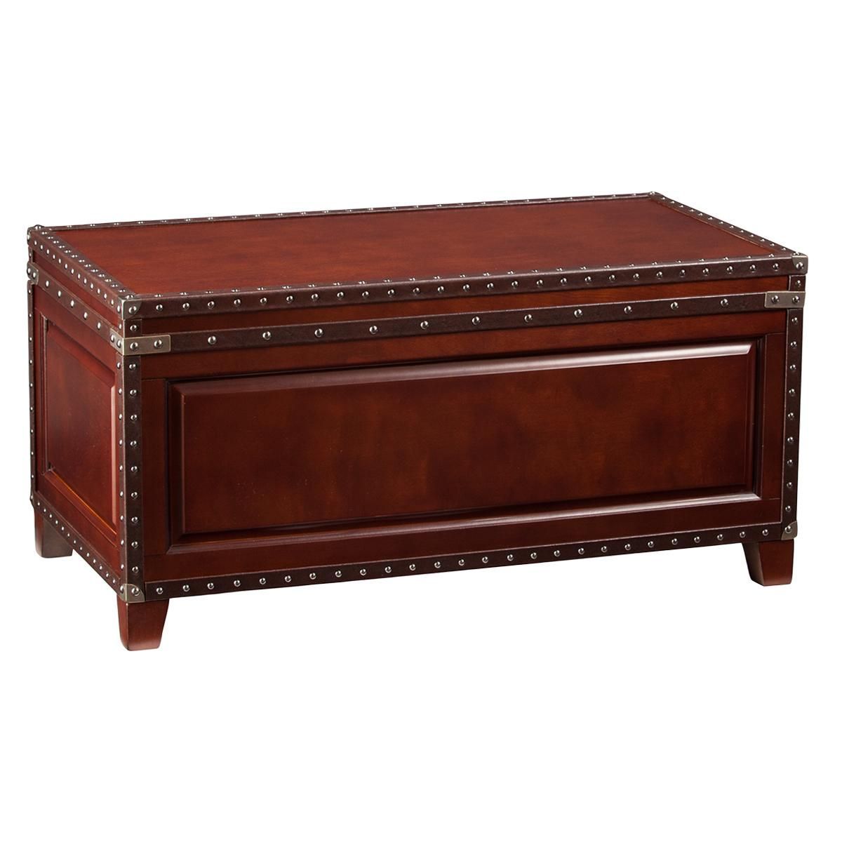 Southern Enterprises Amherst Trunk Cocktail Table | Nebraska Furniture Throughout Southern Enterprises Larksmill Coffee Tables (Gallery 13 of 20)
