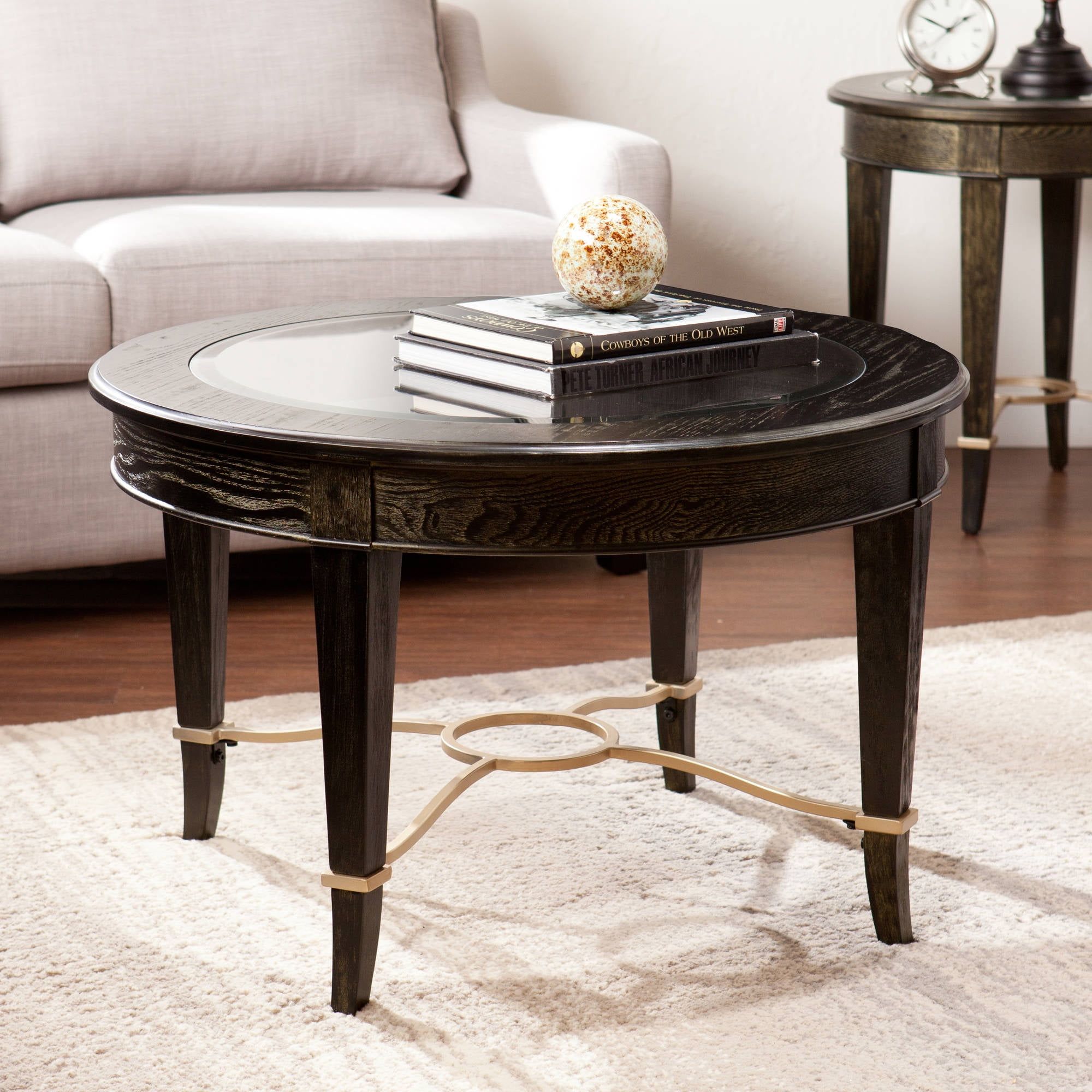 Southern Enterprises Regency Round Coffee Table, Black – Walmart Intended For Southern Enterprises Larksmill Coffee Tables (View 5 of 20)