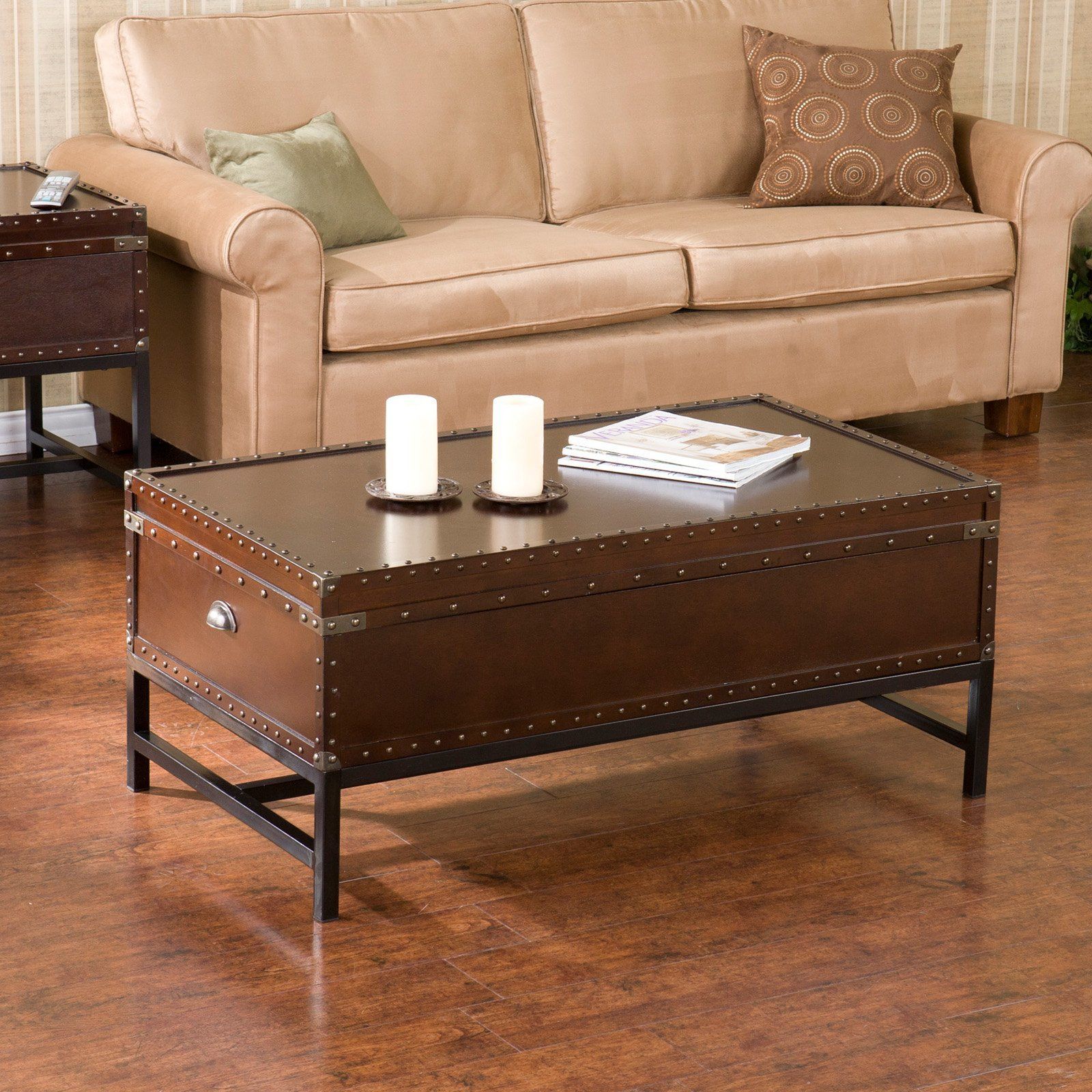 Southern Enterprises Voyager Espresso Trunk Coffee Table | Coffee Table In Southern Enterprises Larksmill Coffee Tables (Gallery 15 of 20)