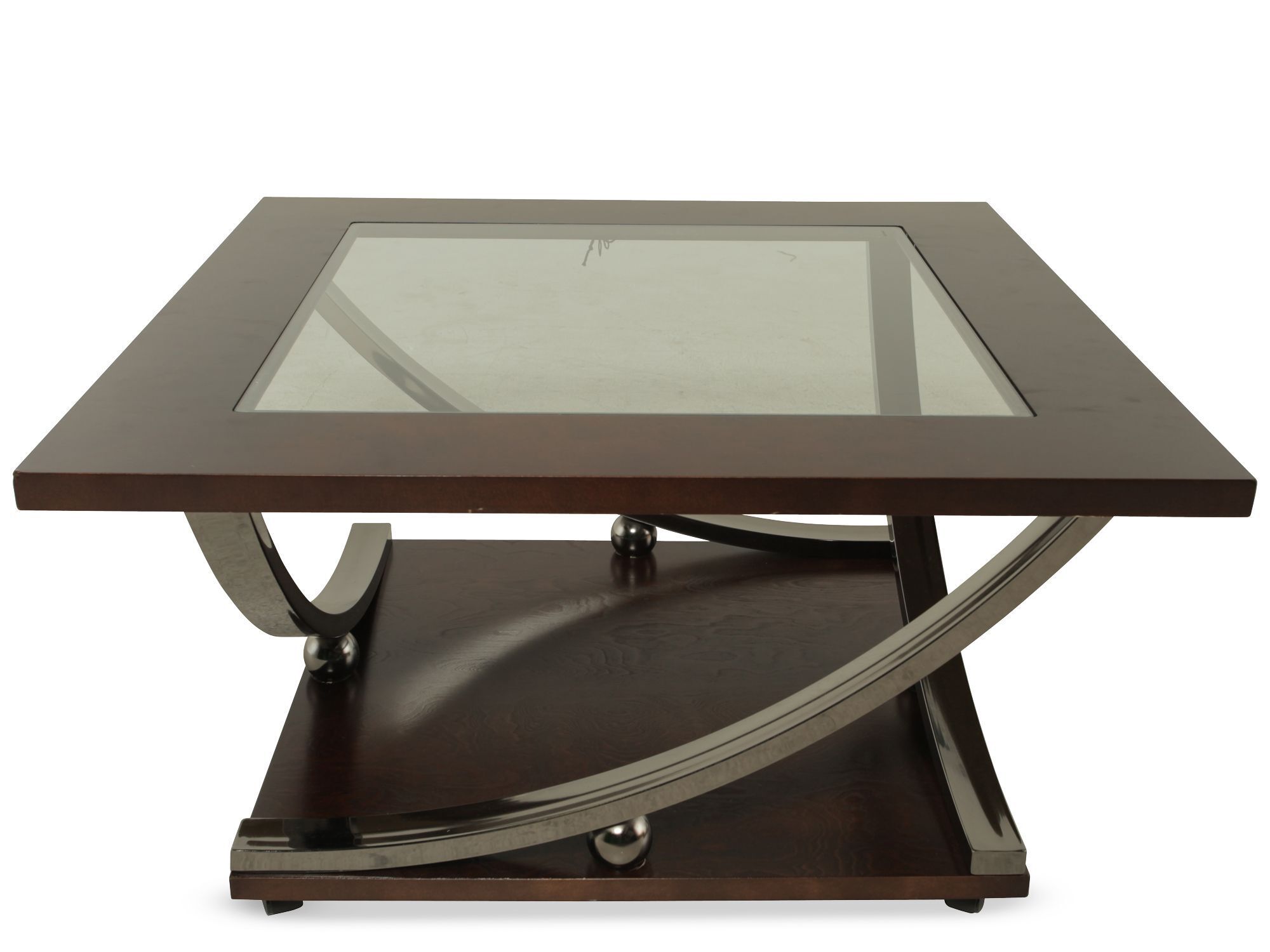 Square Contemporary Cocktail Table In Merlot | Mathis Brothers Furniture Throughout Hassch Modern Square Cocktail Tables (View 9 of 20)