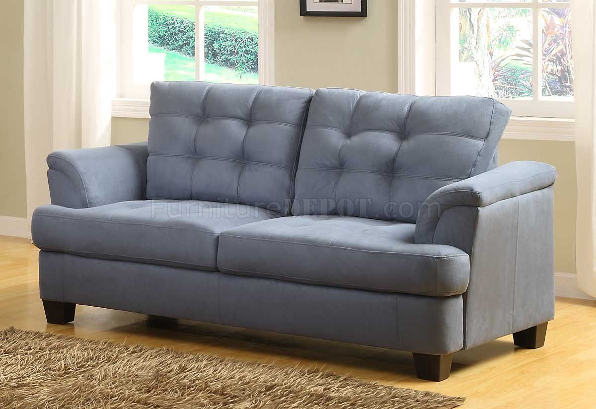 St. Charles 9736 Sofa – Homelegance – Blue Grey Fabric W/options Within Sofas In Bluish Grey (Gallery 12 of 20)