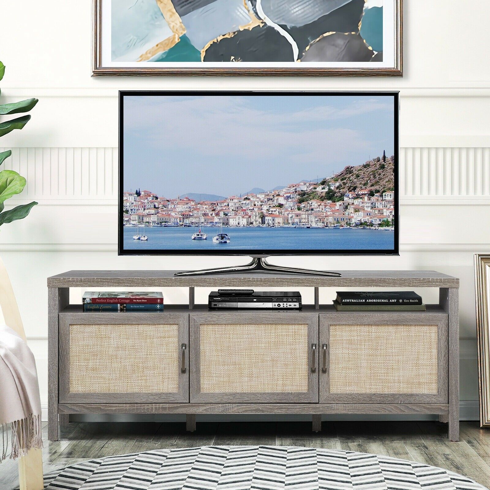 Storage Tv Stand Entertainment Media Center For Tv's Up To 65" | Tv In 110" Tvs Wood Tv Cabinet With Drawers (View 15 of 20)