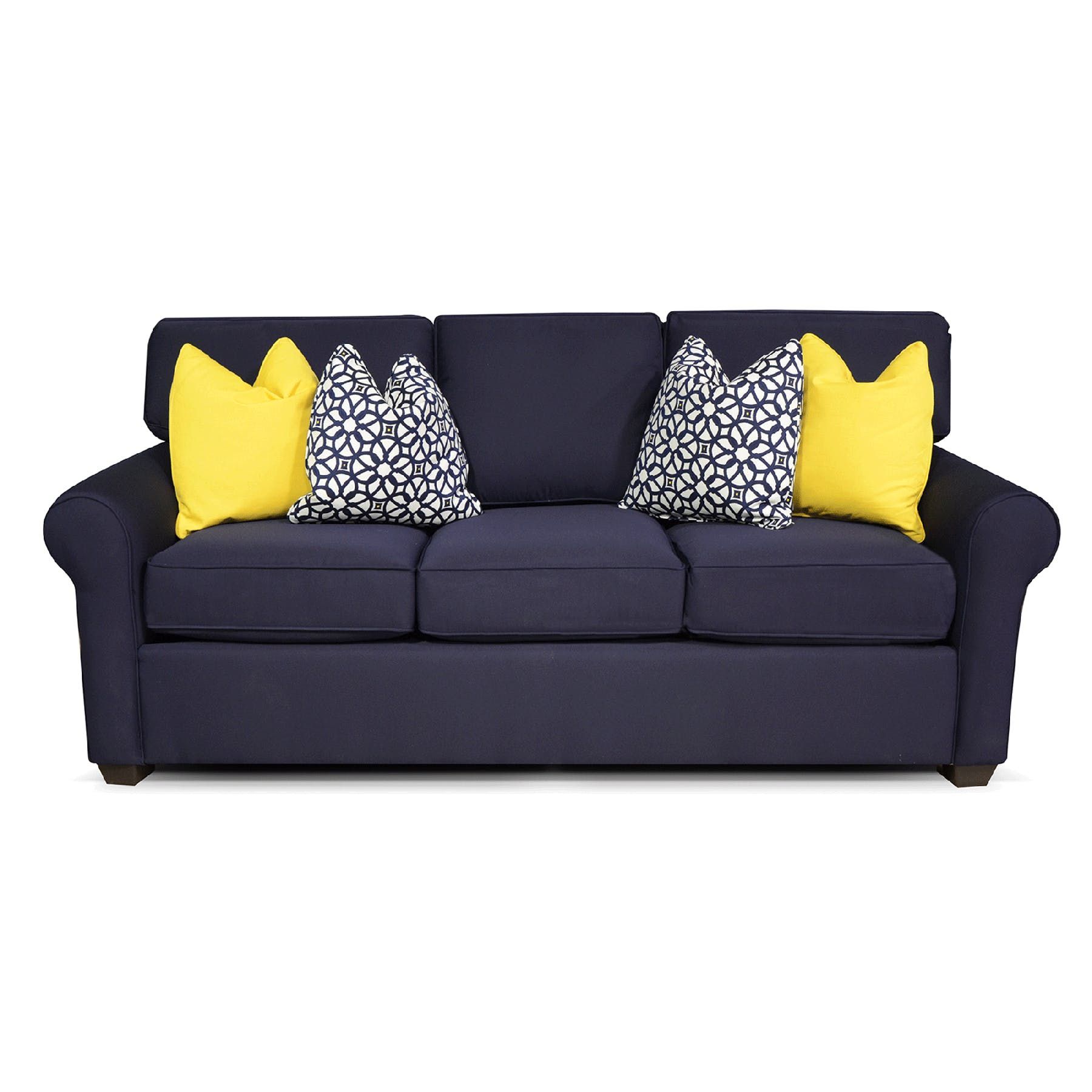 Sunbrella Navy Queen Sleeper – Bernie & Phyl’s Furniture  England For Navy Sleeper Sofa Couches (Gallery 4 of 20)