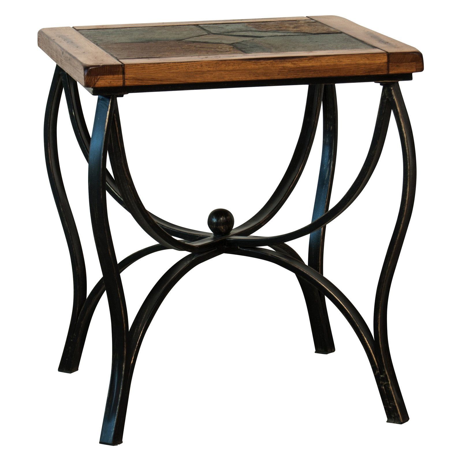 Sunny Designs Sedona Slate Metal End Table – Walmart With Metal Side Tables For Living Spaces (Gallery 15 of 20)