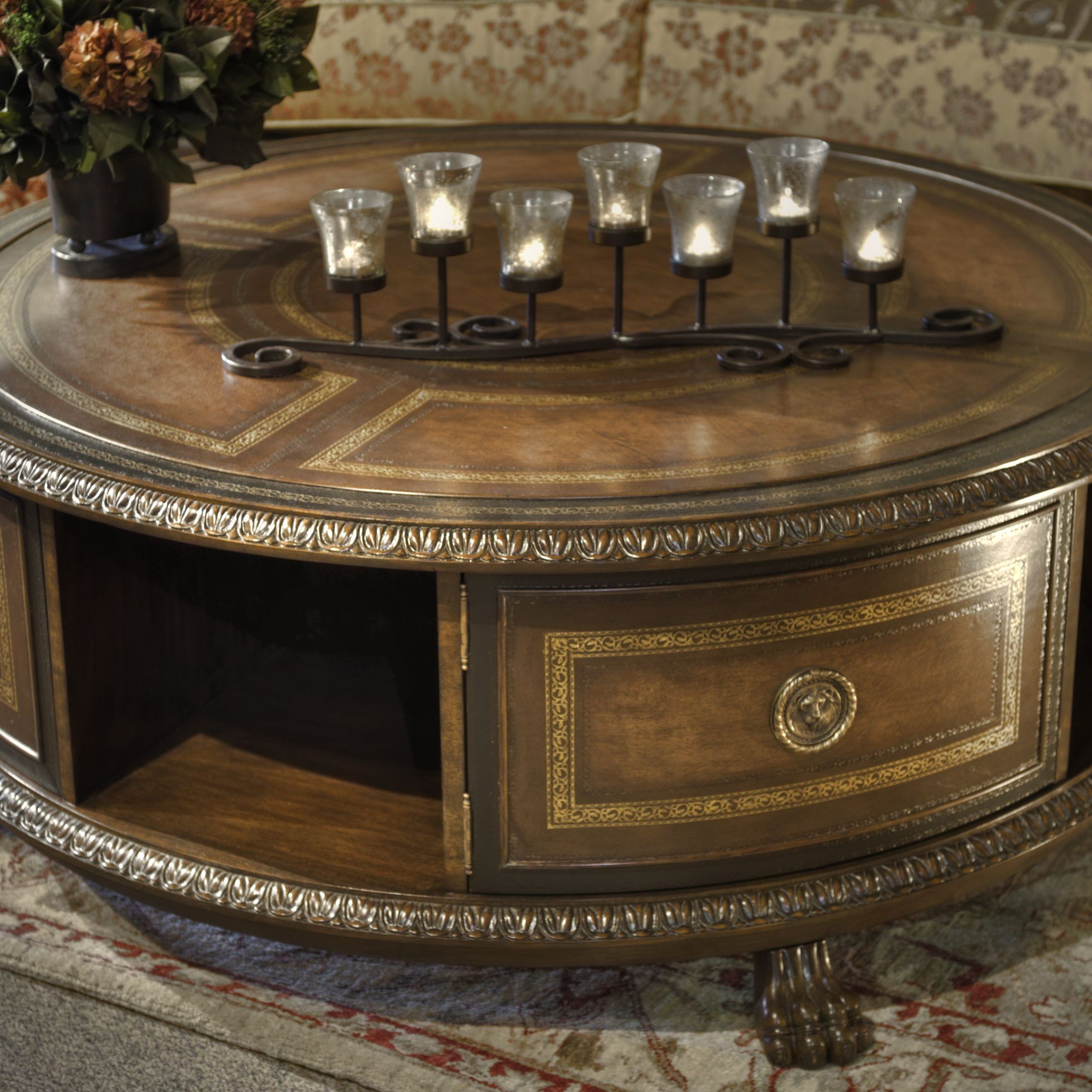Swivel Round Coffee Table: This Unique Styled Coffee Table Has A Gentle Within Round Coffee Tables With Storage (View 18 of 20)