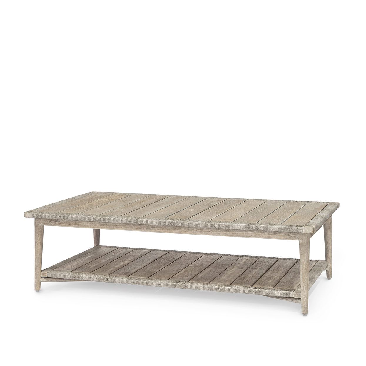 Teak And Abaca Woven Outdoor Coffee Table – Mecox Gardens Throughout Woven Paths Coffee Tables (Gallery 18 of 20)