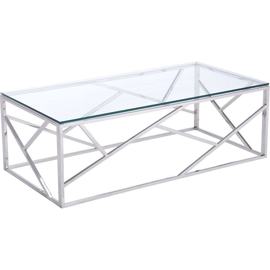 The Brilliantly Stylish Candor Coffee Table Features A Chic Lattice Regarding Glossy Finished Metal Coffee Tables (View 20 of 20)