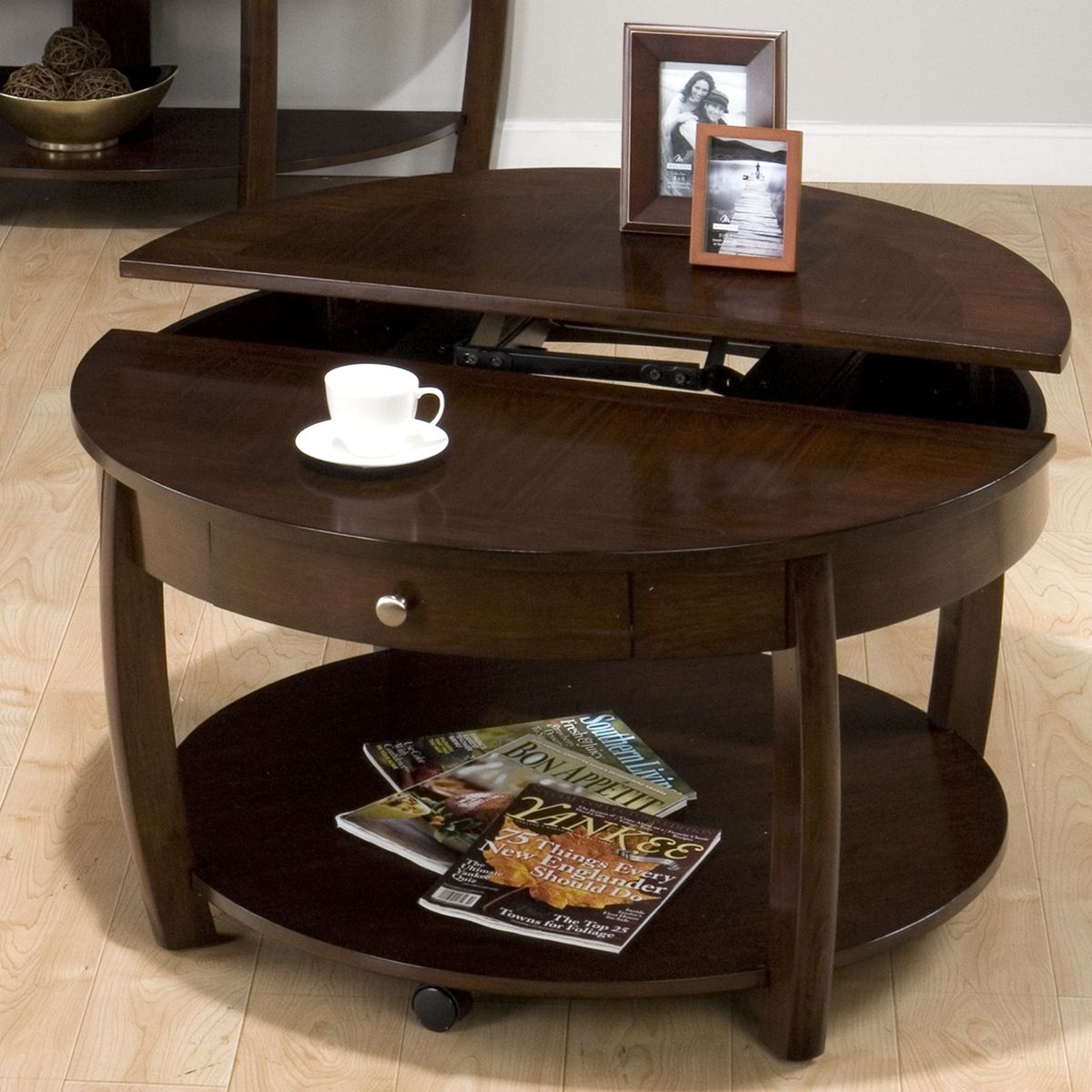 The Round Coffee Tables With Storage – The Simple And Compact Furniture Inside Coffee Tables With Round Wooden Tops (View 20 of 20)