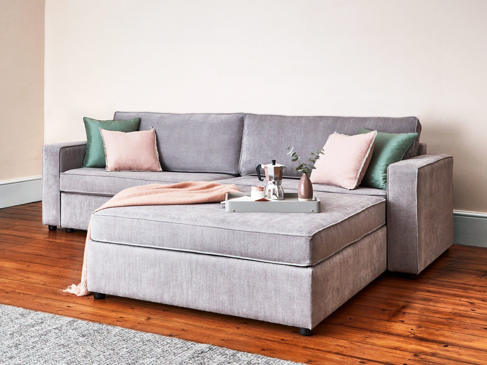 The Westbury 2 Modules Sofa Bed With Ottoman | Modular Sofa Bed Within Sofas With Ottomans (View 7 of 20)