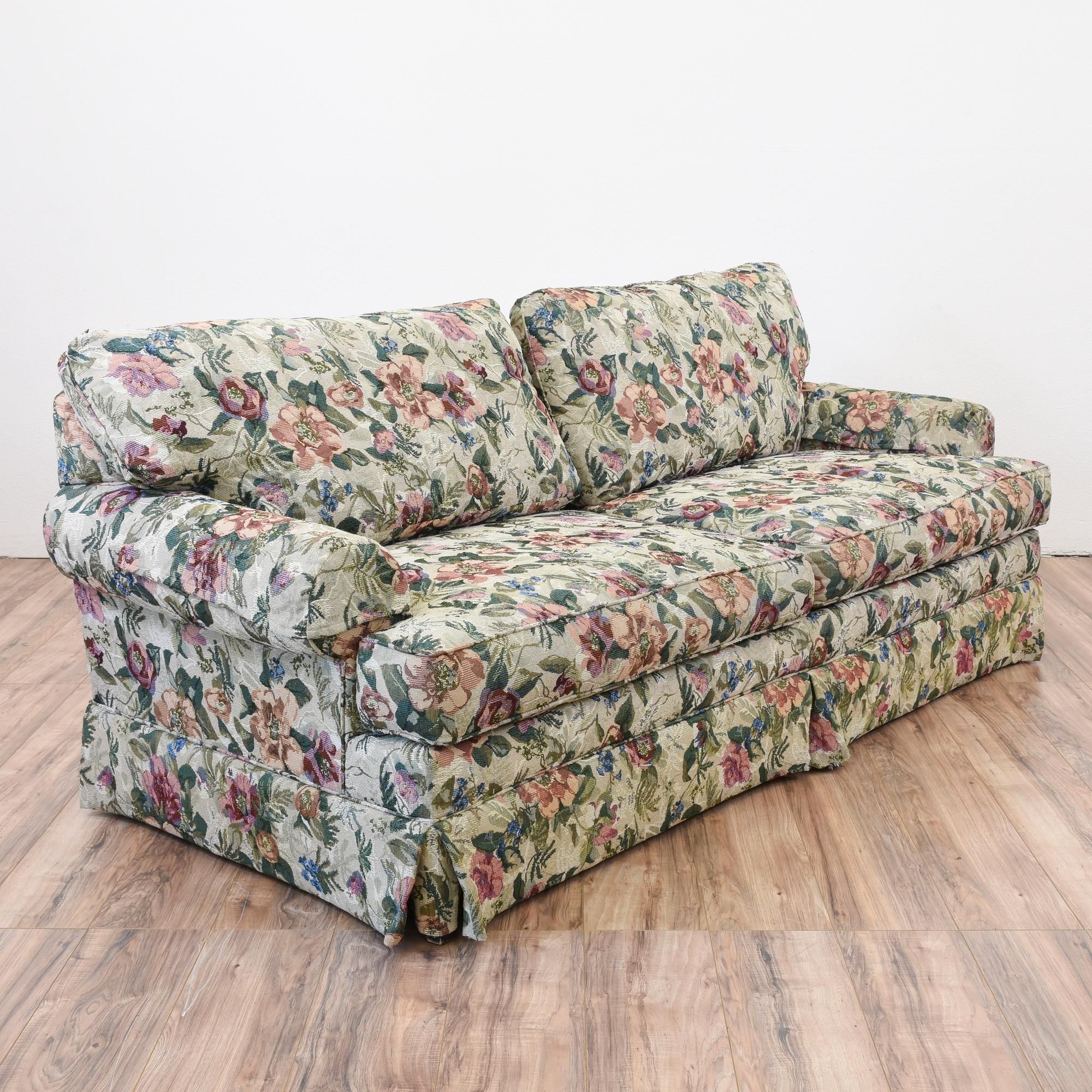 This Colorful Sofa Is Featured In Grey Needlepoint Fabric And Floral Intended For Sofas In Pattern (View 13 of 20)