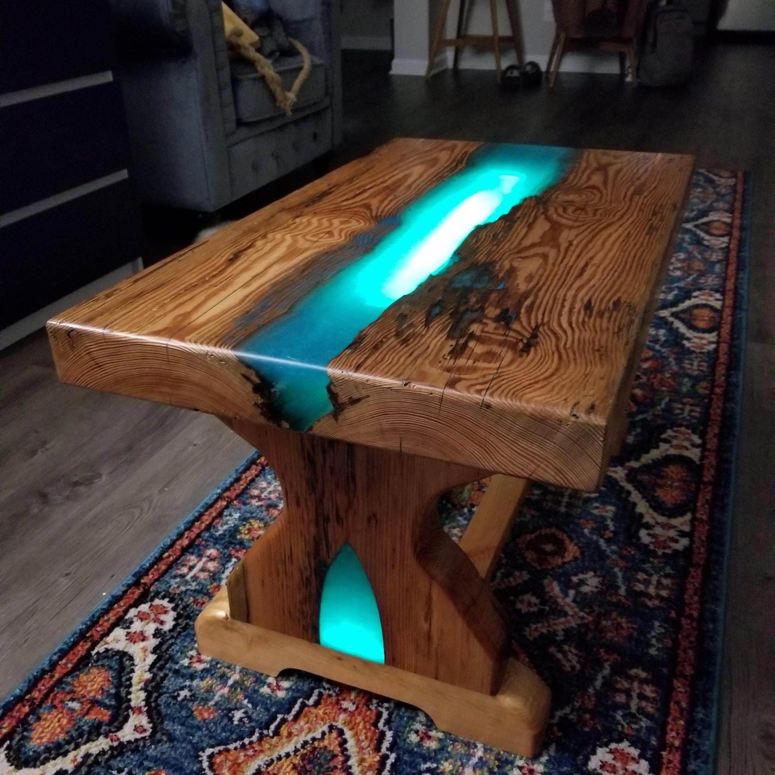 This Led Lit Coffee Table My Girlfriend's Dad Built For Us # For Coffee Tables With Led Lights (View 13 of 20)