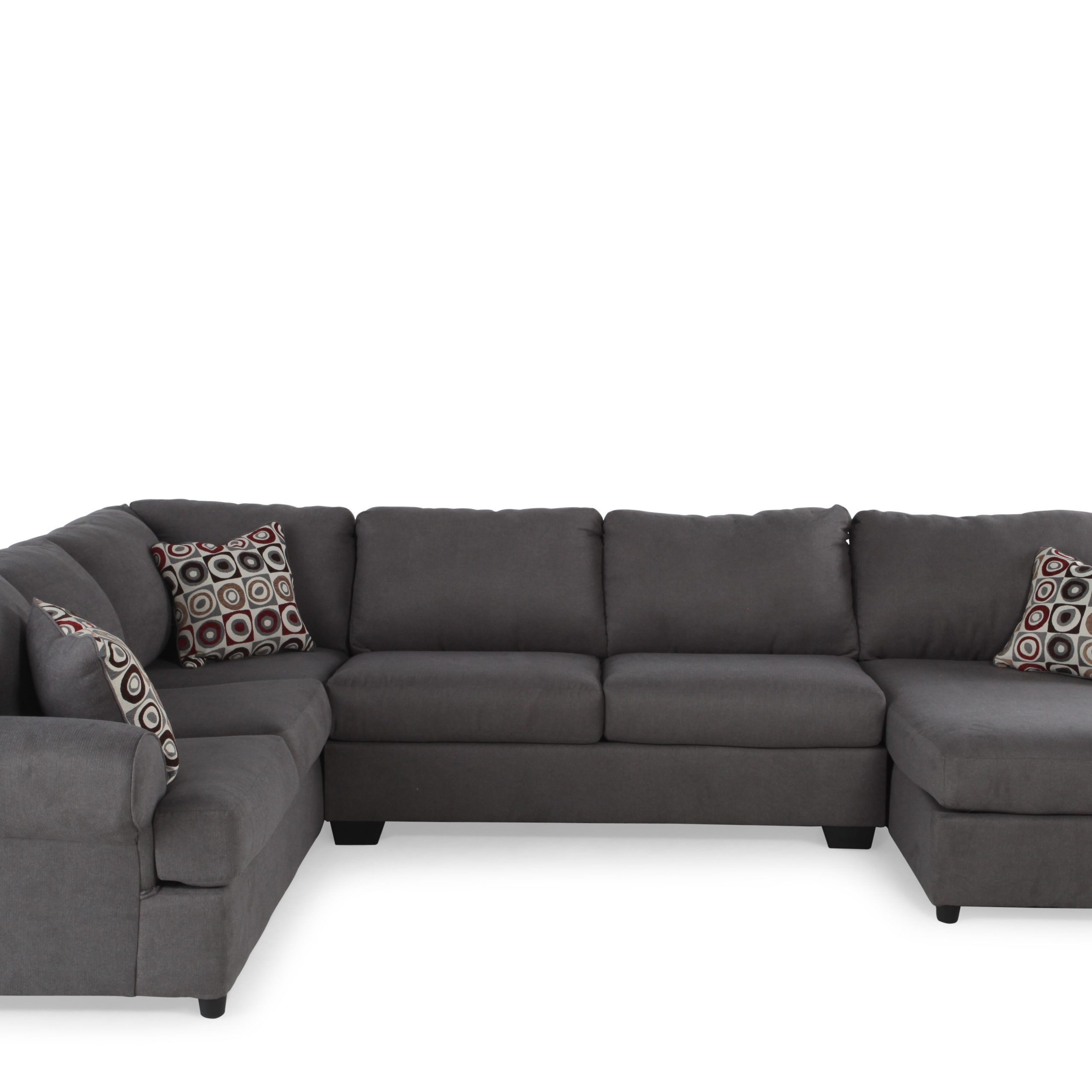 Three Piece Microfiber 93" Sectional In Dark Gray | Mathis Brothers Intended For Dark Grey Polyester Sofa Couches (Gallery 18 of 20)