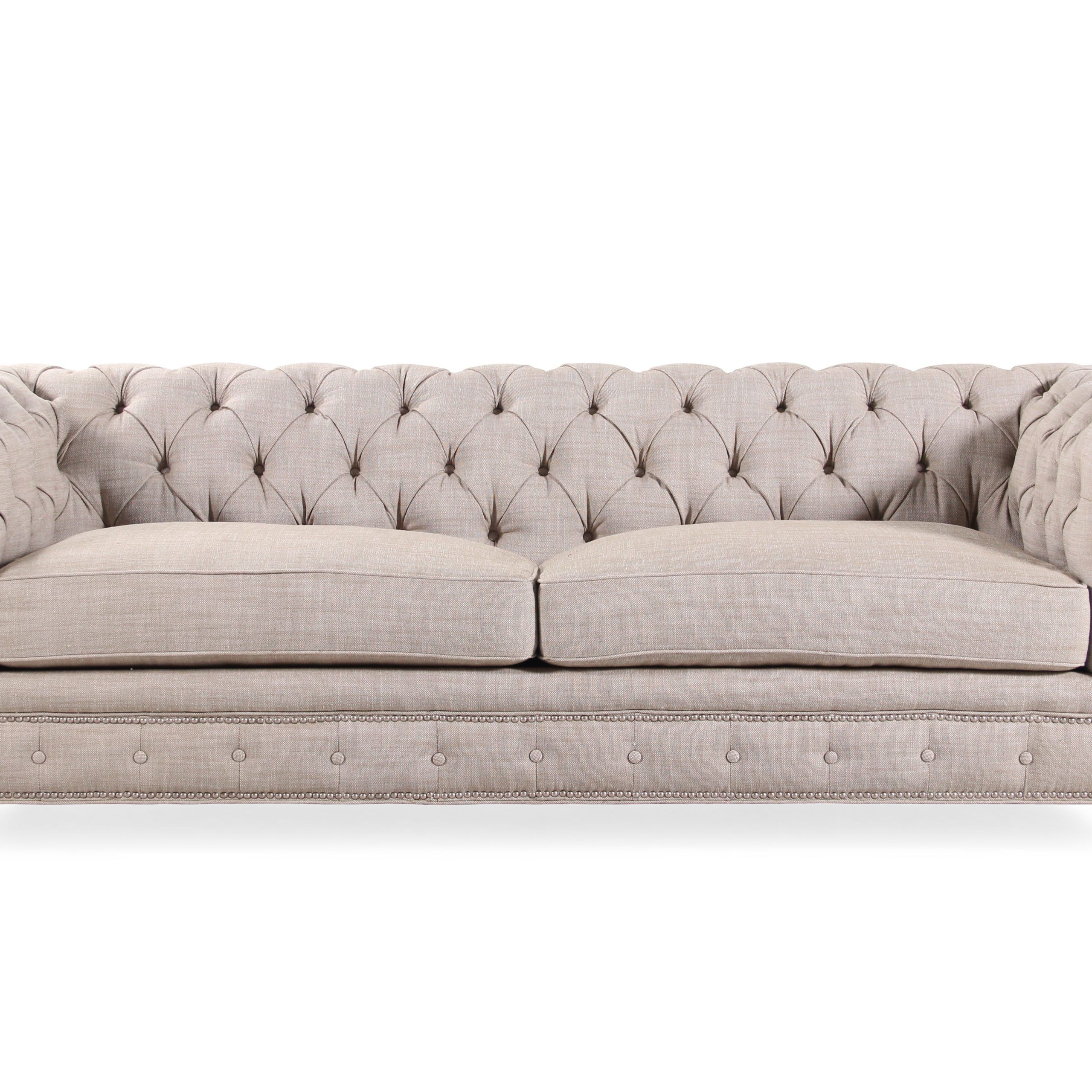 Traditional Button Tufted 102" Sofa In Cream | Mathis Brothers Furniture Inside Sofas In Cream (View 4 of 20)