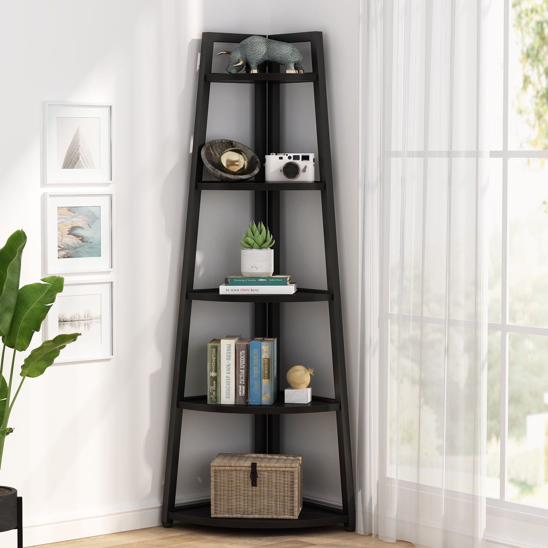 Tribesigns 70 Inches Tall Corner Shelf Stand, Industrial 5 Tier Corner With Modern Stands With Shelves (View 20 of 20)