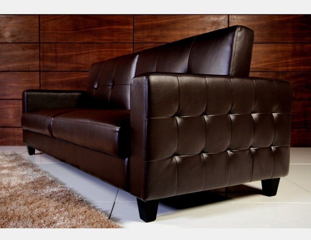 Tufted Faux Leather Sofa Bedfits In With Both Your Traditional And Inside Faux Leather Sofas In Chocolate Brown (View 4 of 20)