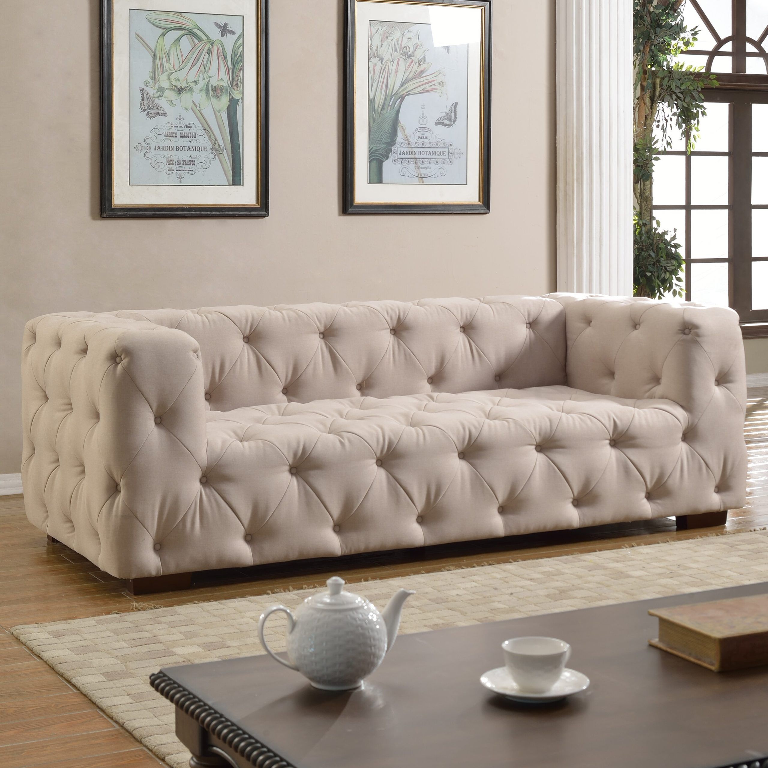 Tufted Large Sofa | Wayfair For Tufted Upholstered Sofas (View 18 of 20)
