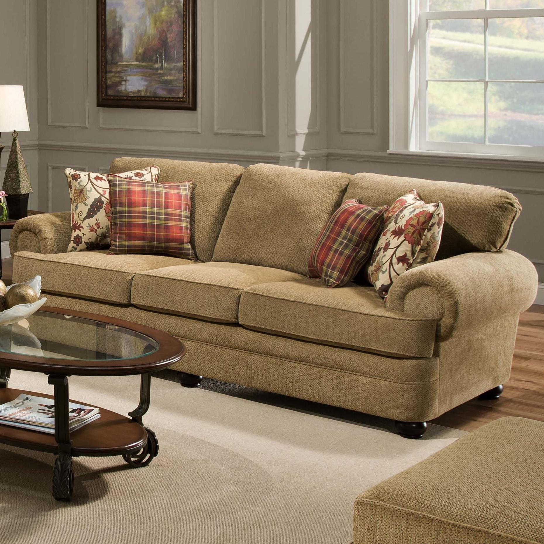 United Furniture Industries 7530 Traditional Three Seat Sofa With Within Traditional 3 Seater Sofas (View 14 of 20)