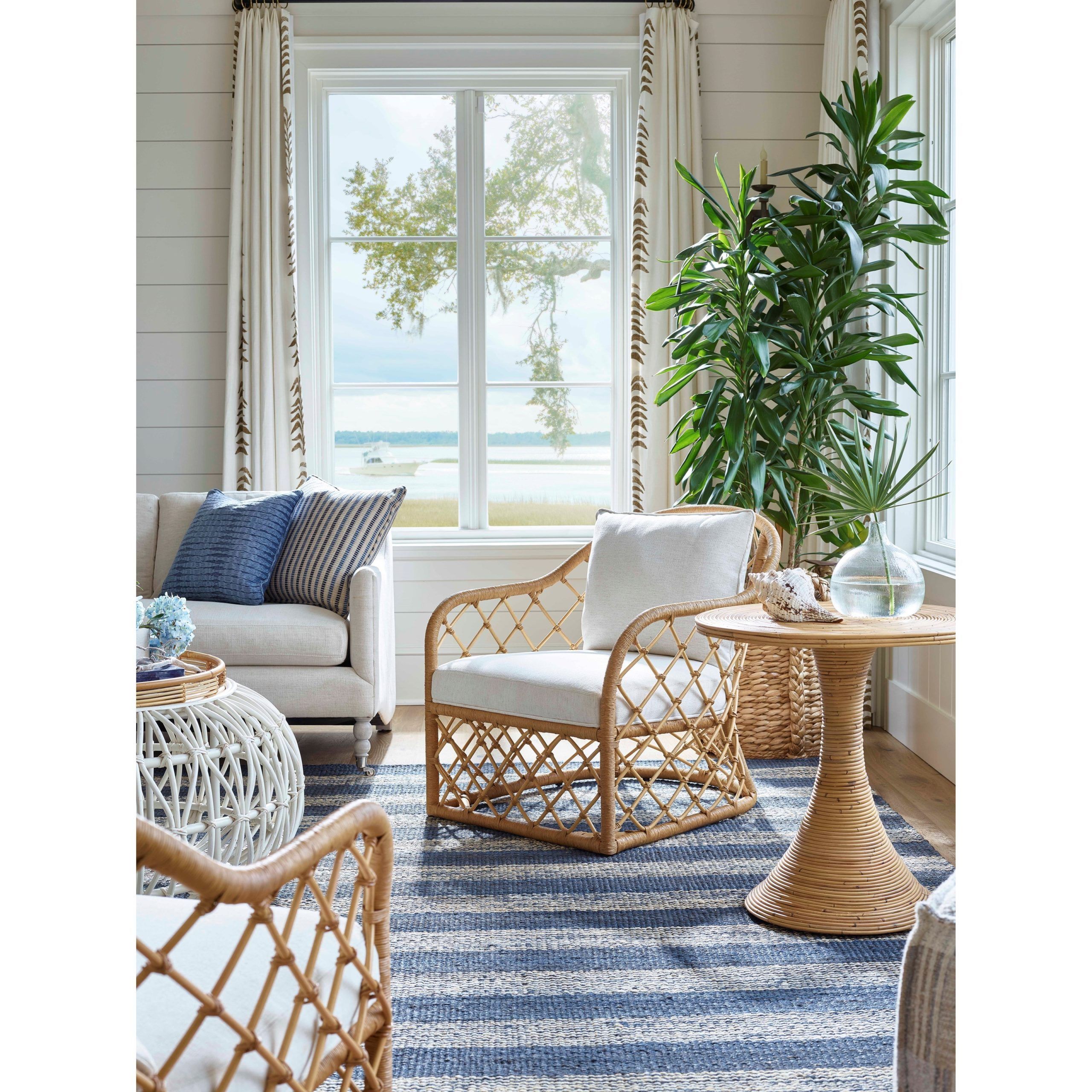 Universal Coastal Living Home – Getaway Tropical Rattan Accent Table Within Gray Coastal Cocktail Tables (Gallery 14 of 22)