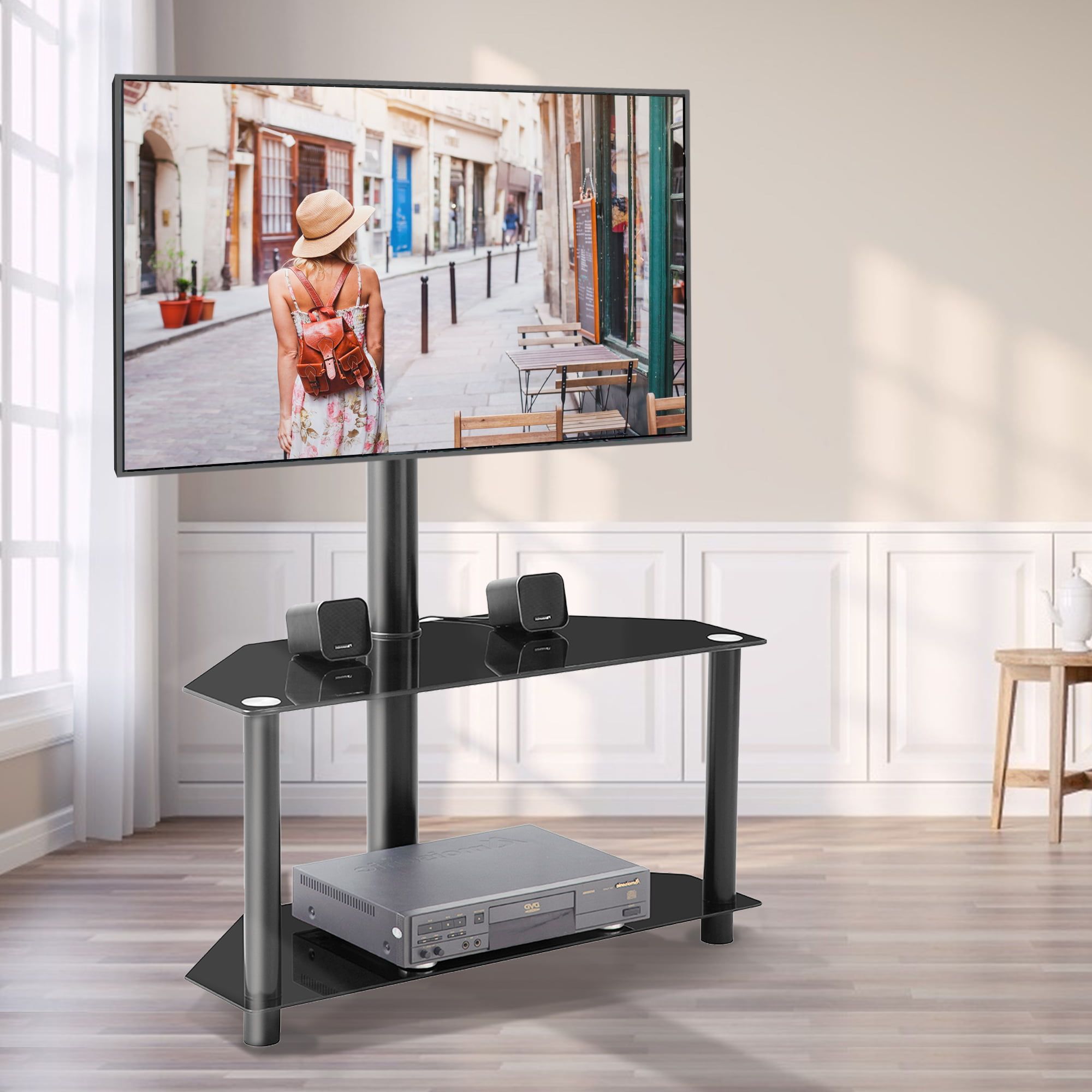 Universal Floor Tv Stand With Swivel Mount, Floor Tv Stand Height Inside Universal Floor Tv Stands (View 5 of 20)