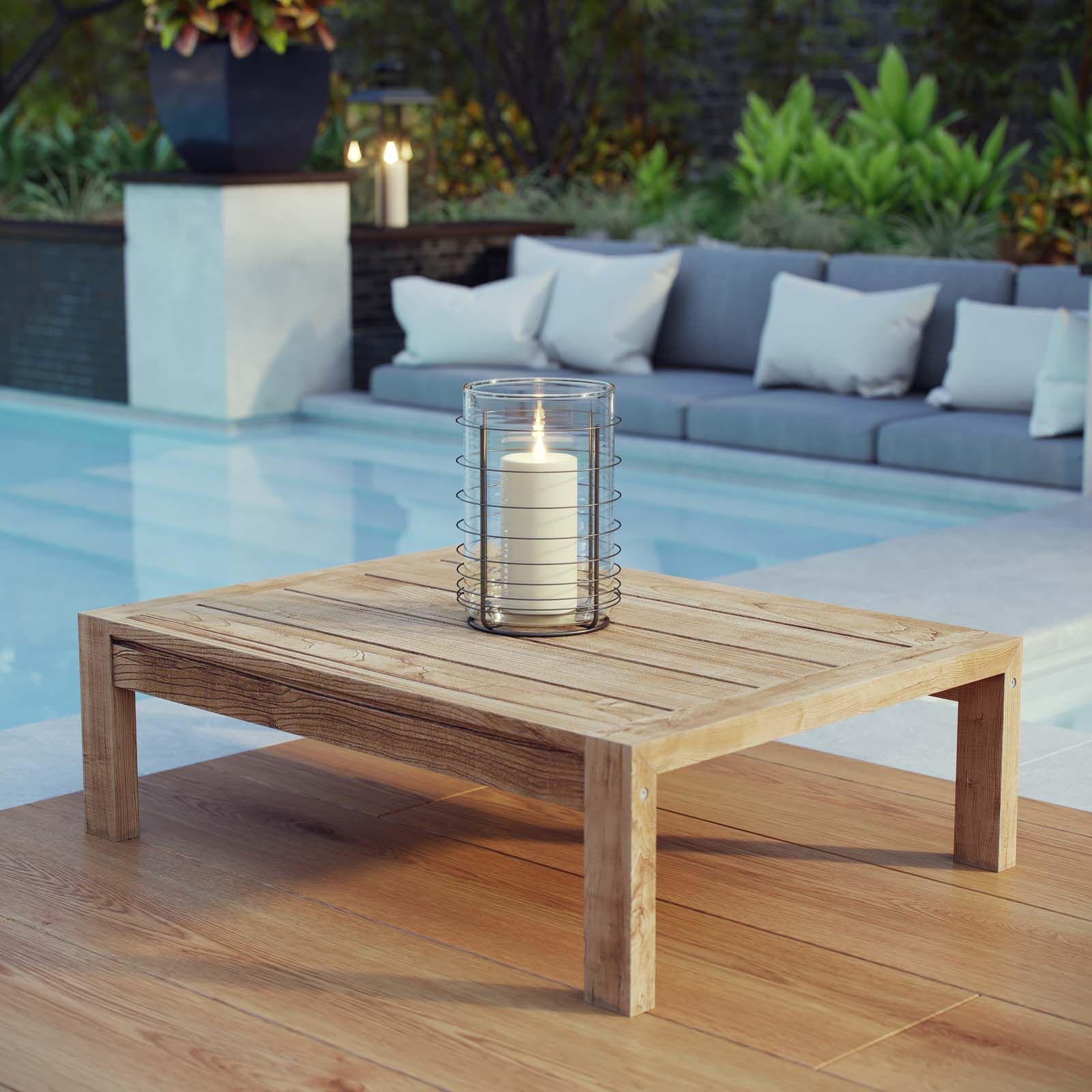 Upland Outdoor Patio Wood Coffee Table Natural In Modern Outdoor Patio Coffee Tables (Gallery 11 of 20)