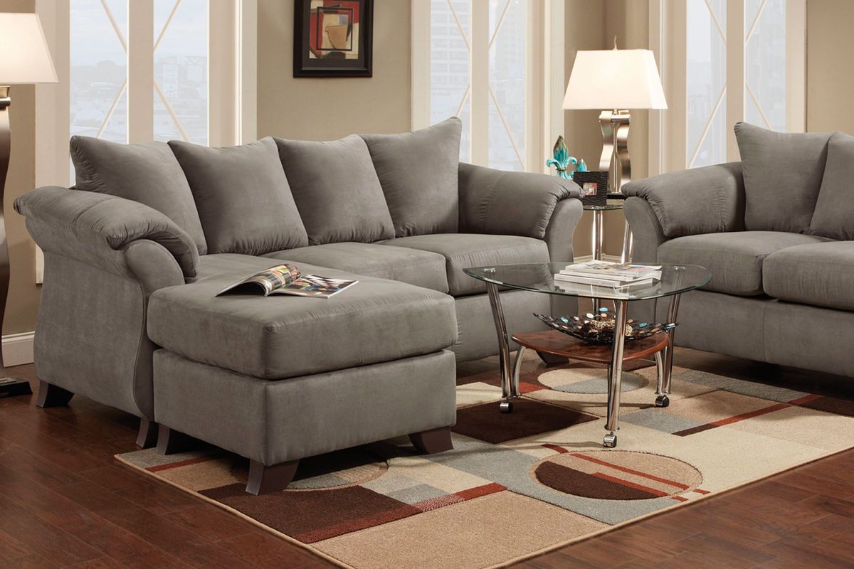 Upton Microfiber Sofa With Floating Ottoman At Gardner White Intended For Sofas With Ottomans (Gallery 2 of 20)