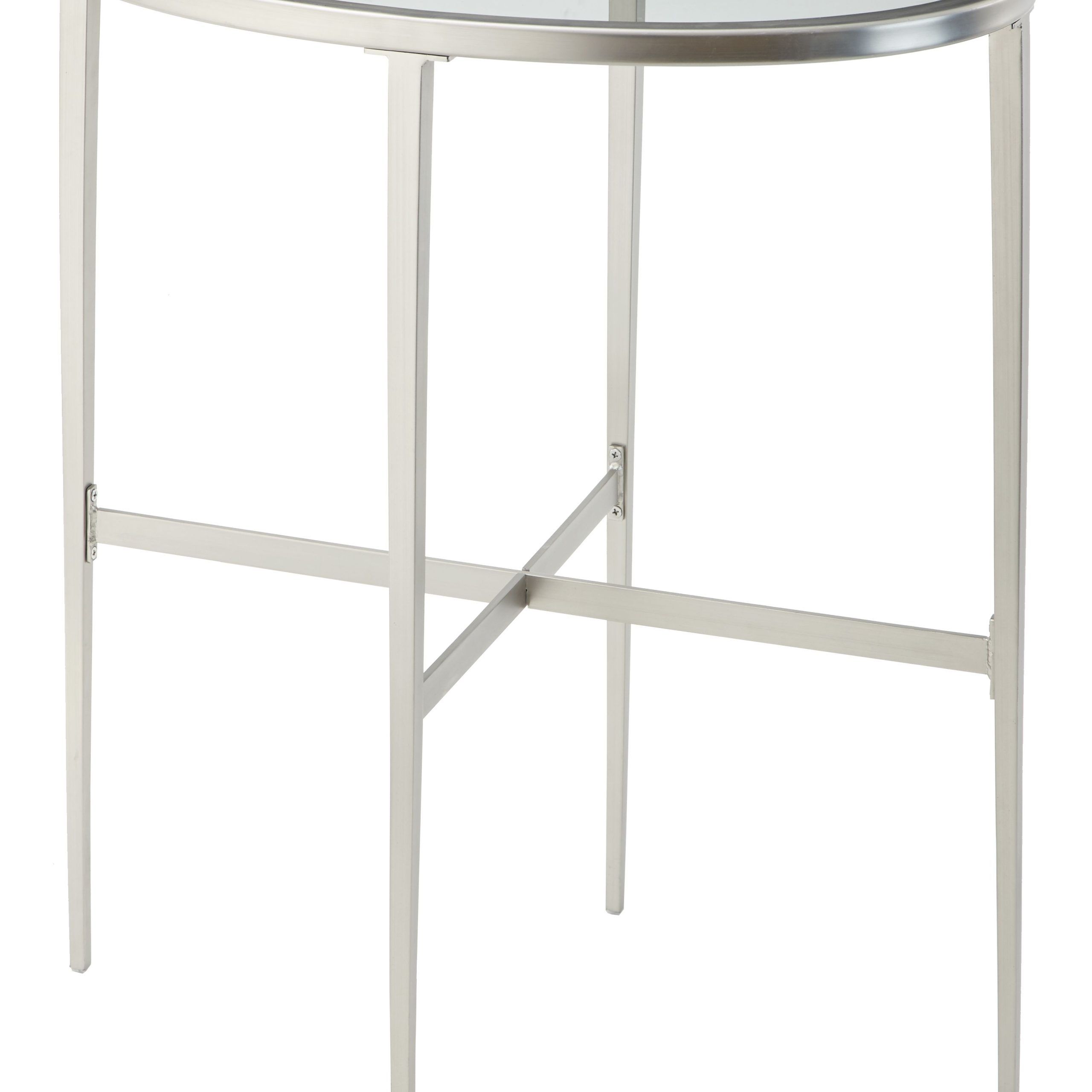 Verne Oval Side Table, Brushed Nickel Frame. Tempered Tinted Glass Top Pertaining To Tempered Glass Oval Side Tables (Gallery 6 of 20)