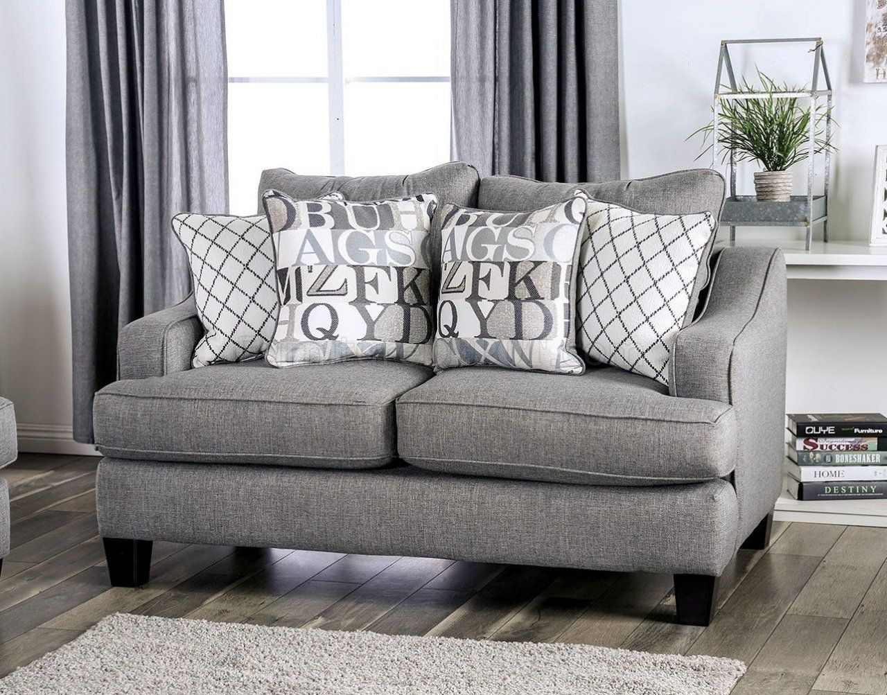 Verne Sofa Sm8330 In Bluish Gray Linen Like Fabric W/options With Sofas In Bluish Grey (View 7 of 20)