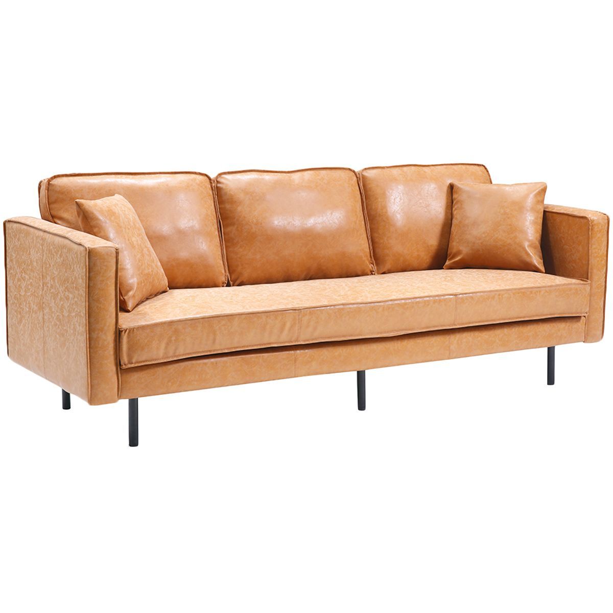 Verona 3 Seater Faux Leather Sofa | Temple & Webster | Faux Leather With Regard To Traditional 3 Seater Faux Leather Sofas (Gallery 5 of 20)