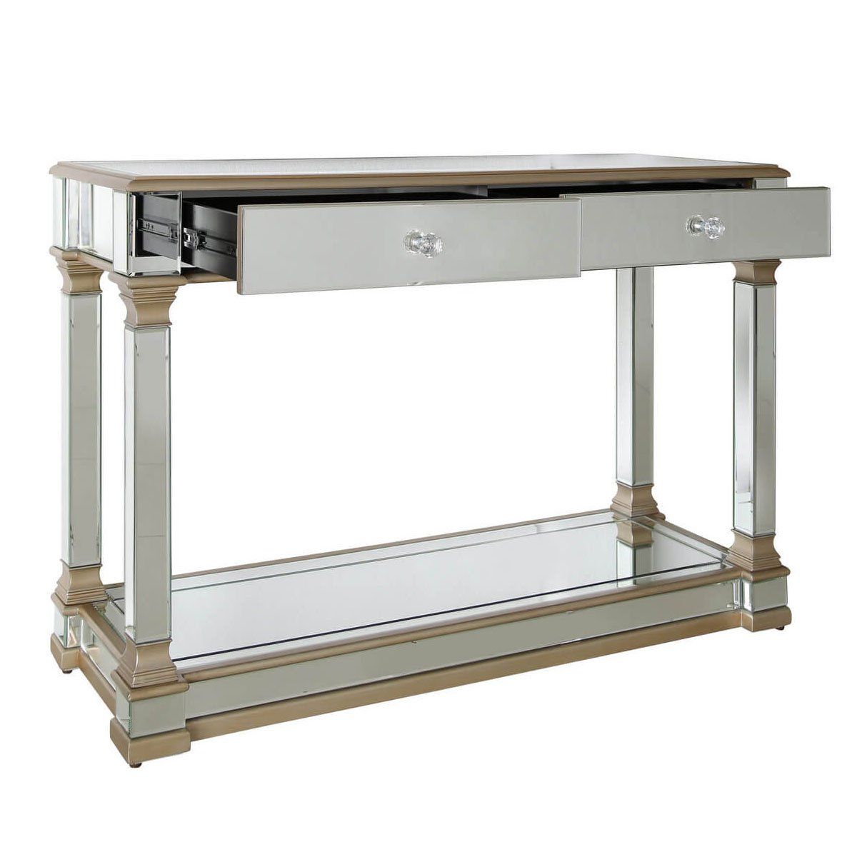Versailles Mirrored Glass Console Table With Regard To Versailles Console Cabinets (View 3 of 20)