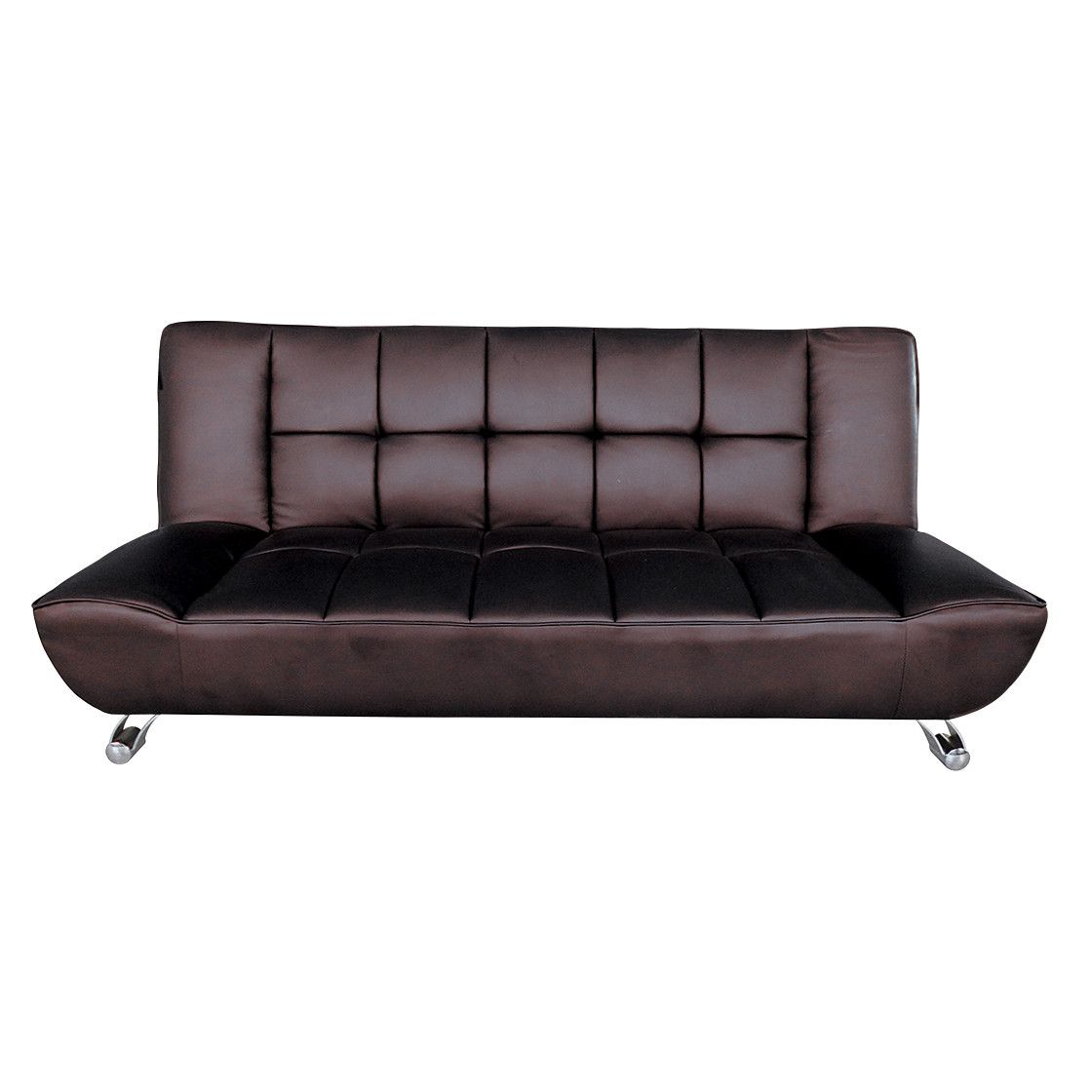 Vogue Sofa Bed Brown Faux Leather – Sofa Beds – Living Room Seating For Faux Leather Sofas In Dark Brown (View 14 of 20)