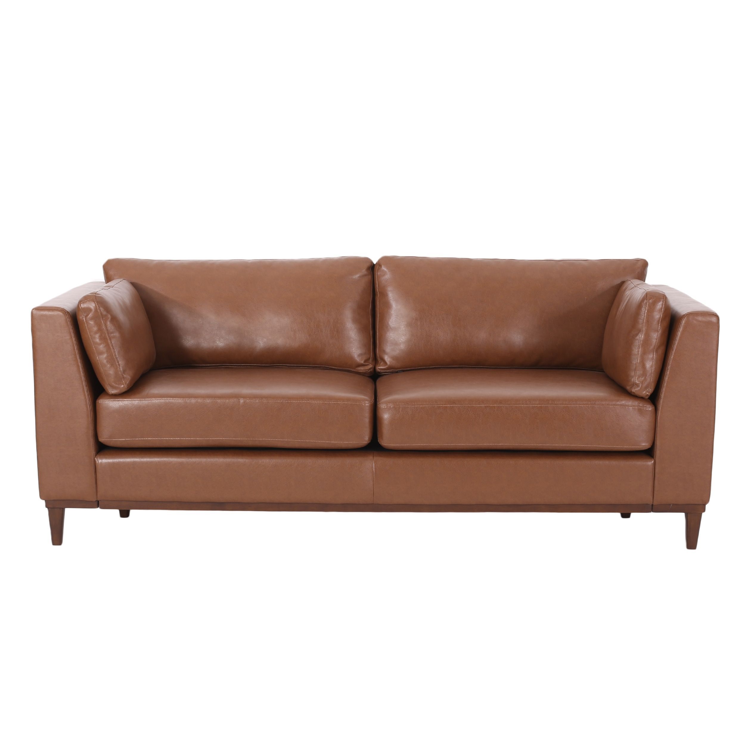 Warbler Faux Leather 3 Seater Sofachristopher Knight Home – On Sale With Traditional 3 Seater Faux Leather Sofas (Gallery 17 of 20)