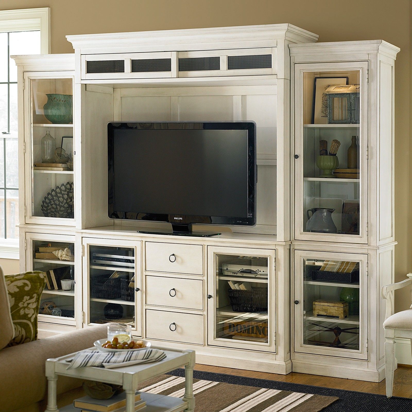 White Entertainment Center – Foter For Entertainment Units With Bridge (Gallery 20 of 20)