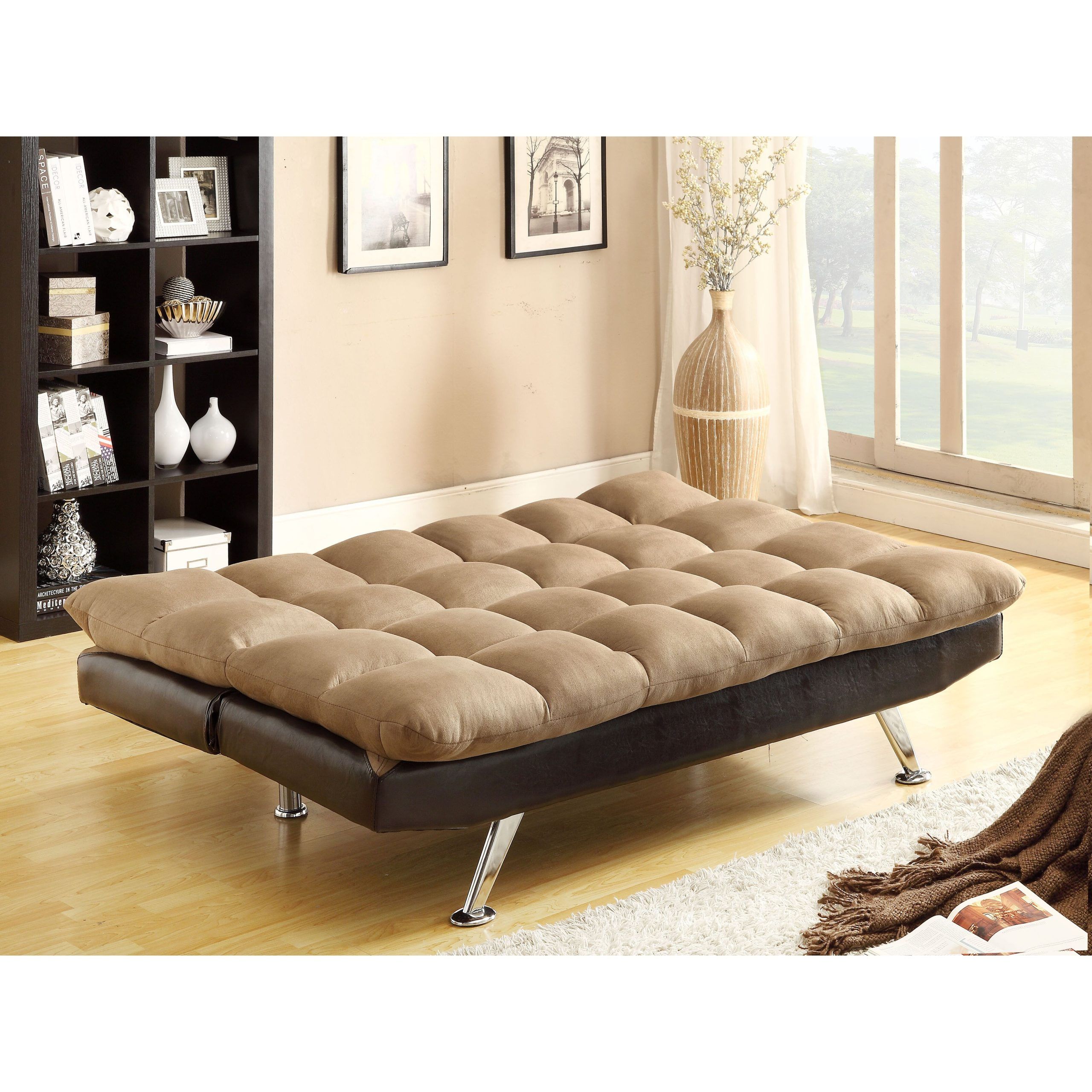 Wildon Home ® Adjustable Sleeper Sofa Futon And Mattress & Reviews Pertaining To Adjustable Backrest Futon Sofa Beds (View 10 of 20)