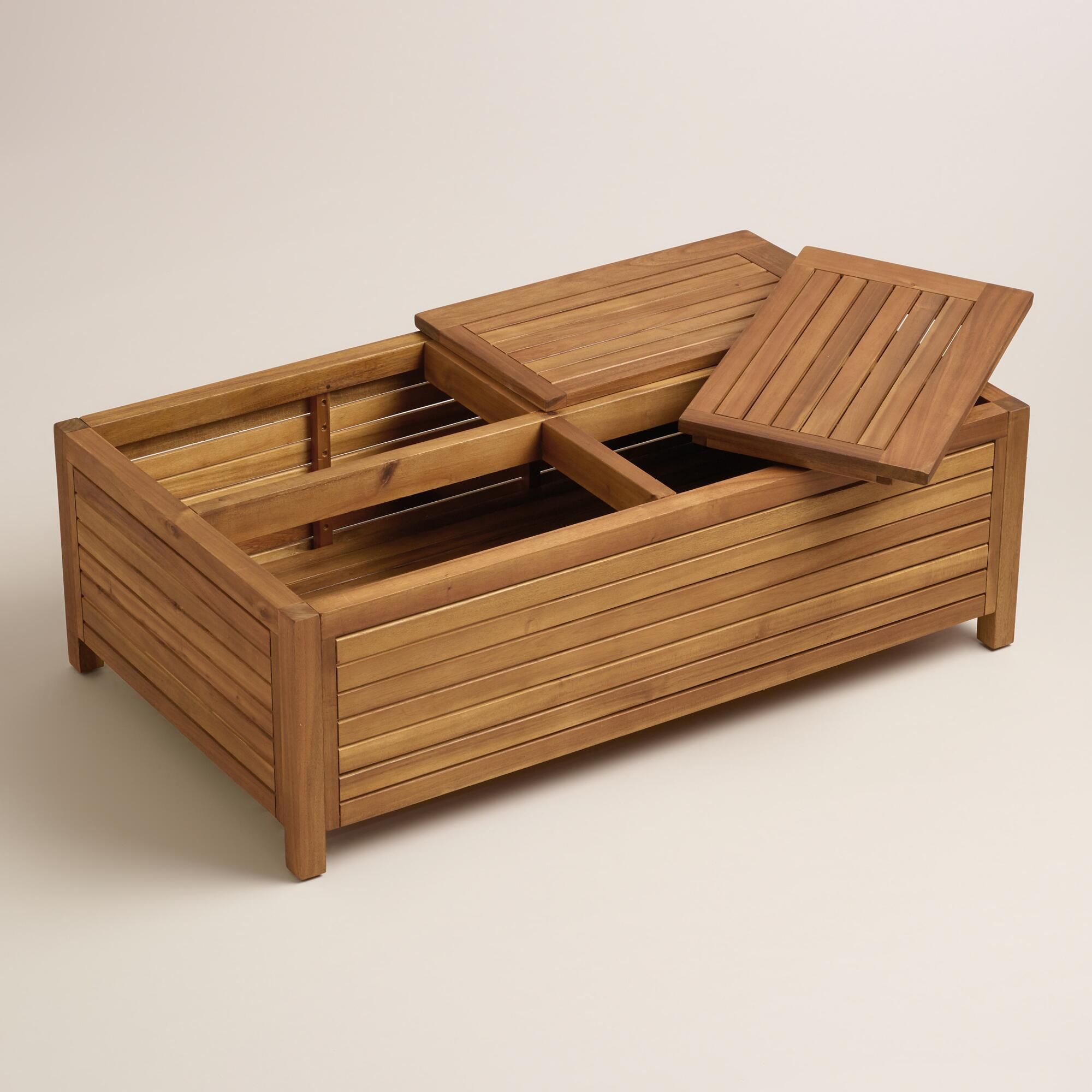 Wood Praiano Outdoor Storage Coffee Table From @worldmarket – A Great Regarding Outdoor Coffee Tables With Storage (View 10 of 20)
