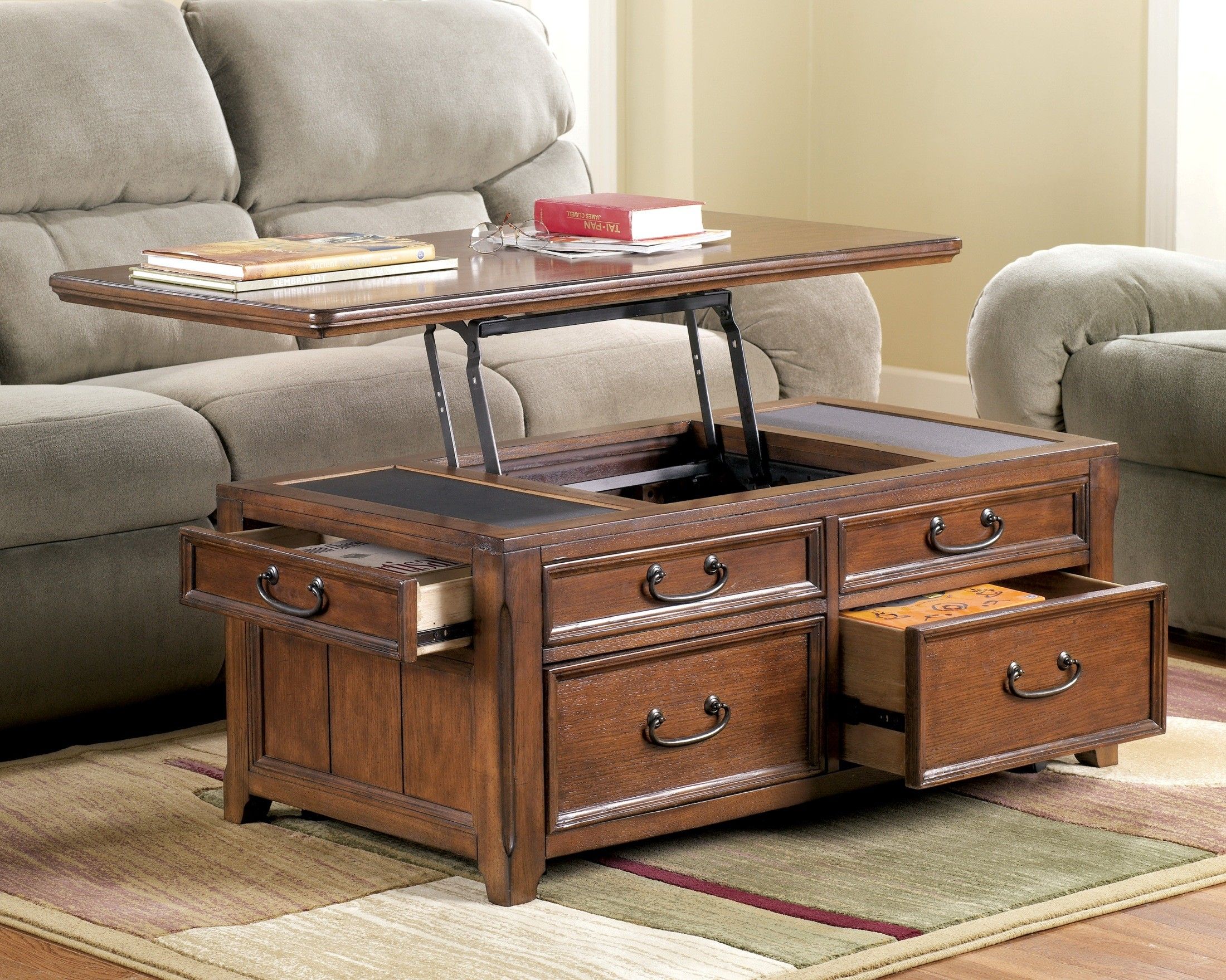 Woodboro Rectangular Lift Top Cocktail Table From Ashley (t478 20 Pertaining To Lift Top Coffee Tables With Storage (View 18 of 20)