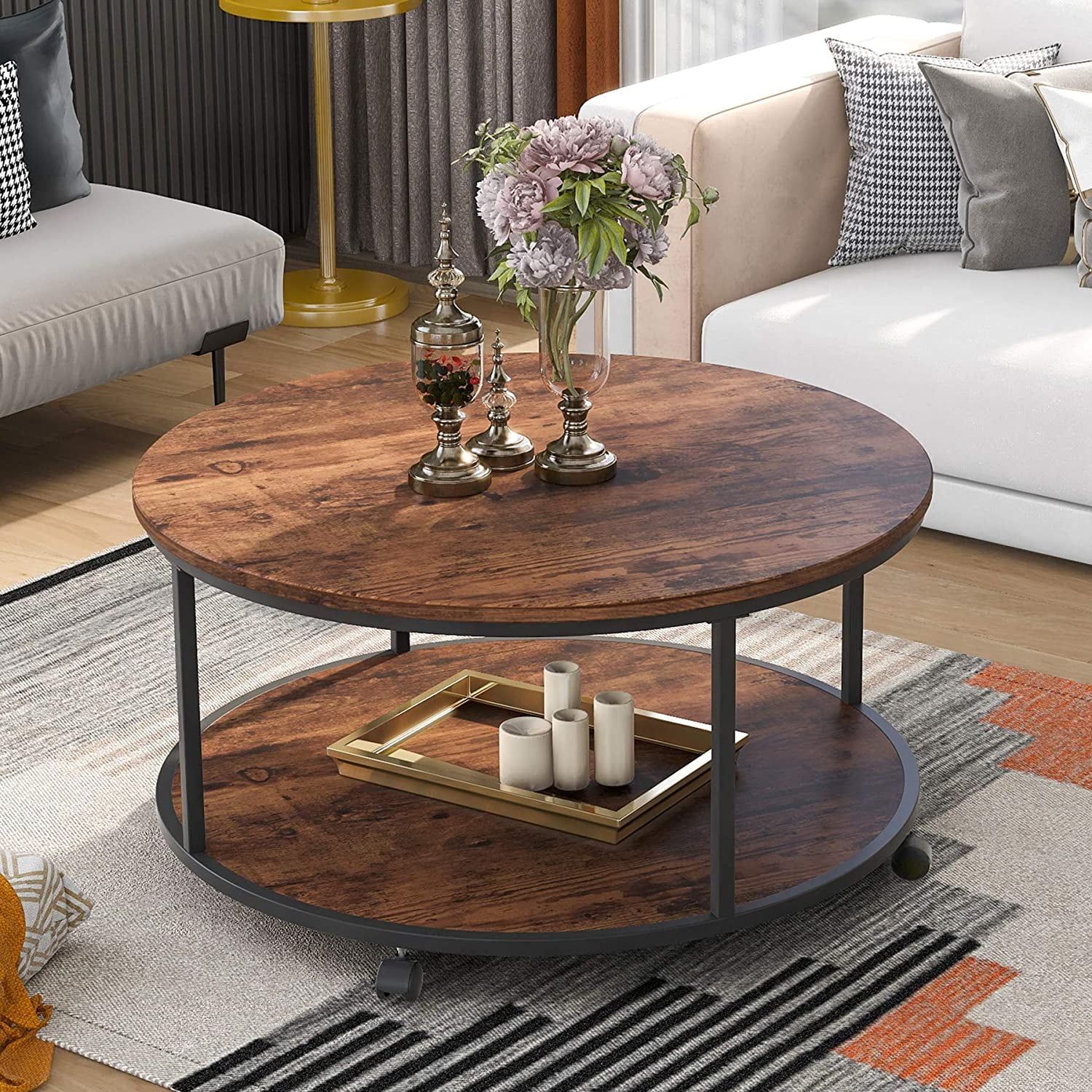 Wooden Coffee Table Designs For Living Room – Round Coffee Table Inside Brown Rustic Coffee Tables (Gallery 13 of 20)