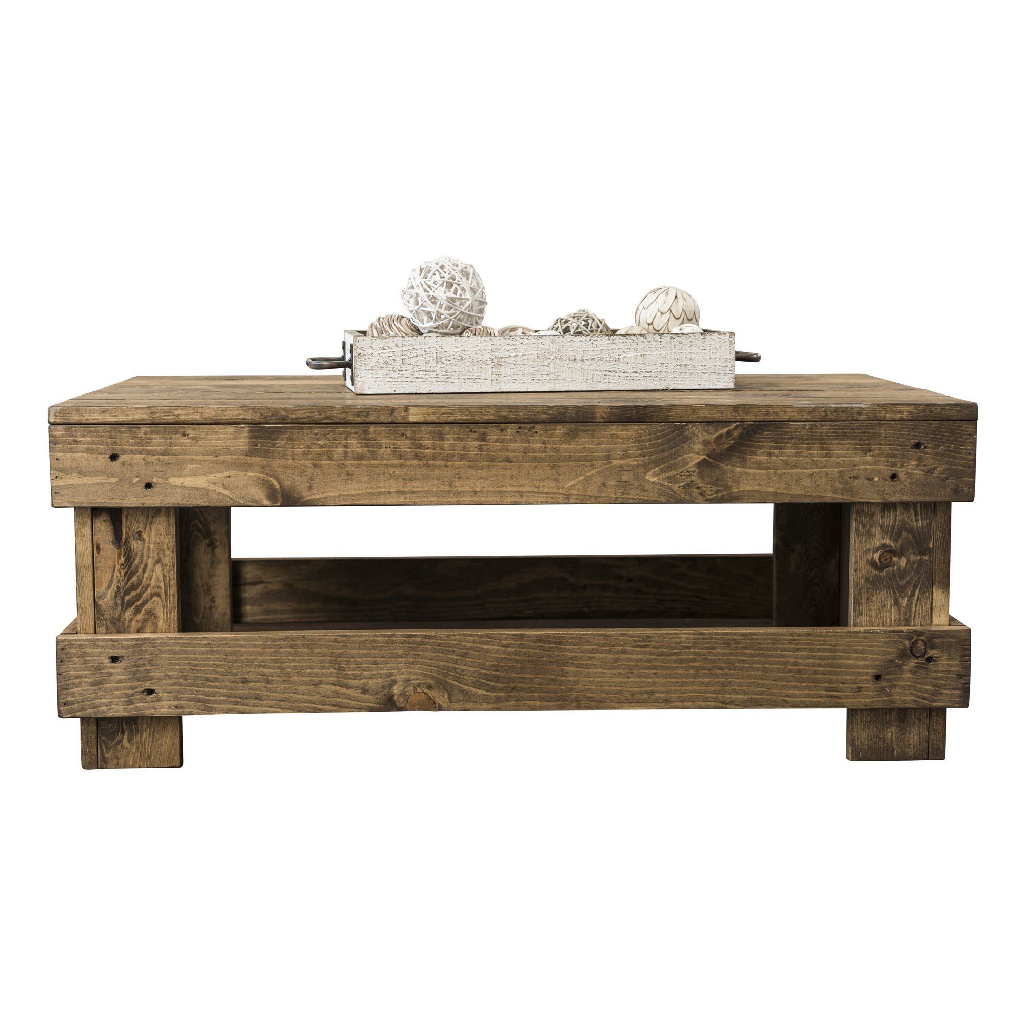 Woven Paths Landmark Pine Solid Wood Farmhouse Coffee Table, Dark With Woven Paths Coffee Tables (Gallery 4 of 20)