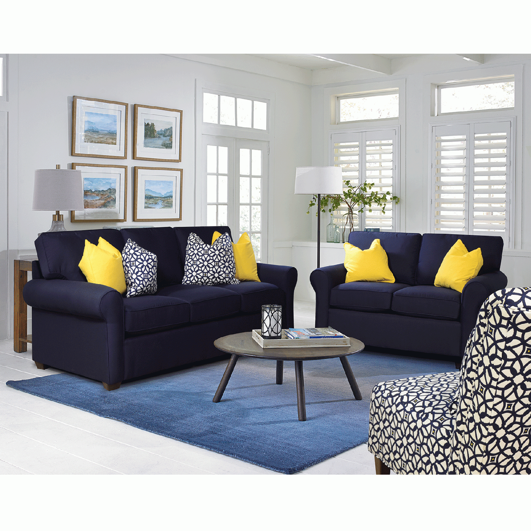 You'll Adore The Casual Comfort You'll Get From This Sunbrella Navy Throughout Navy Sleeper Sofa Couches (View 5 of 20)