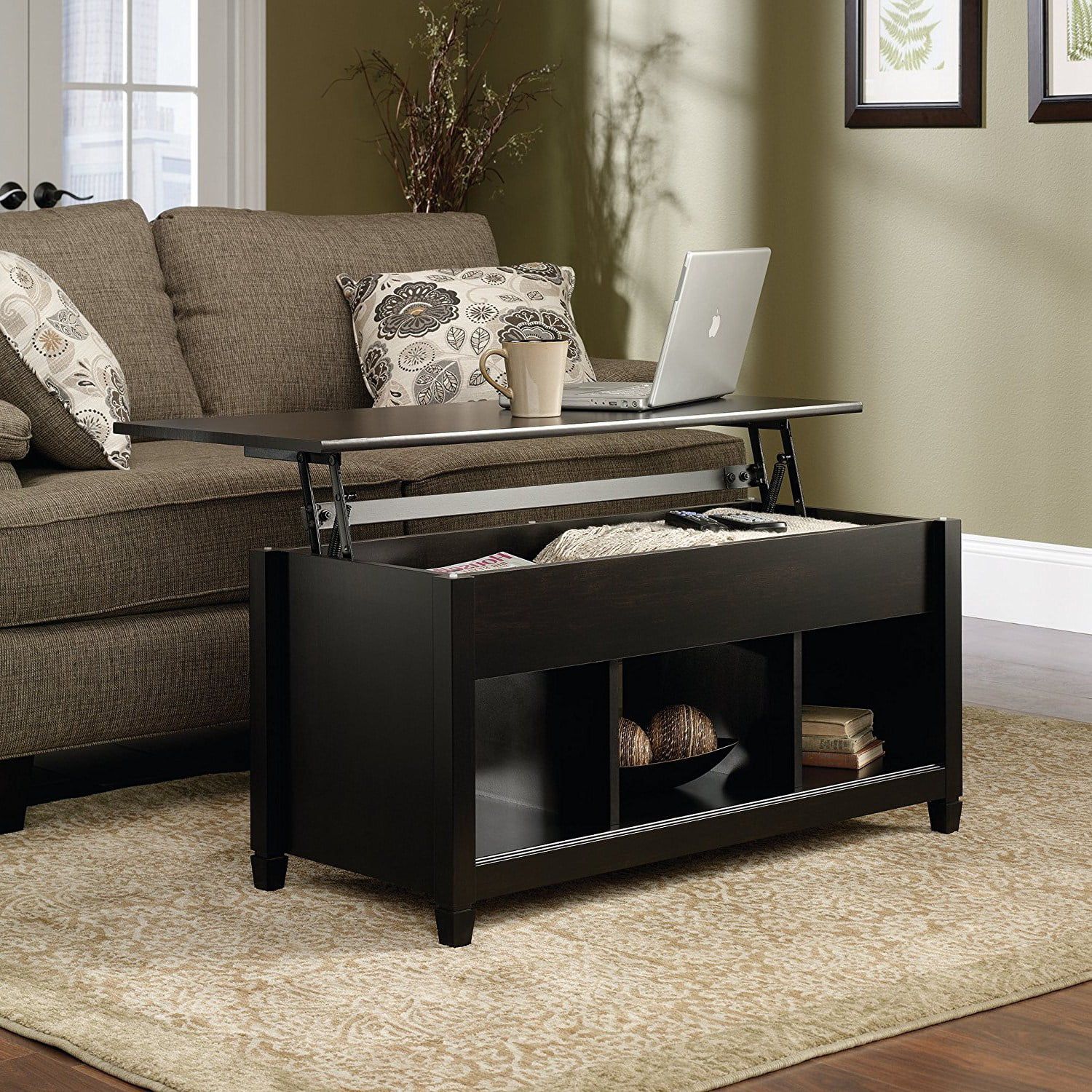 Zimtown Lift Up Top Coffee Table With Hidden Compartment End Rectangle With Regard To Modern Coffee Tables With Hidden Storage Compartments (Gallery 16 of 20)