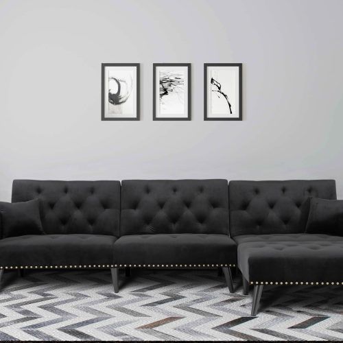 3 Seat L Shaped Sofas In Black (Photo 14 of 20)