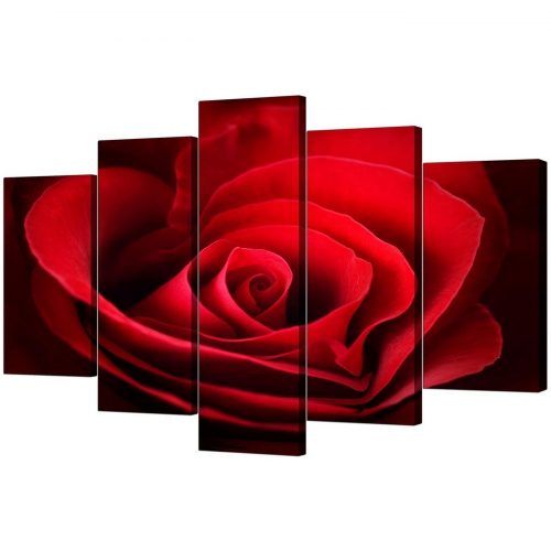 Red Flowers Canvas Wall Art (Photo 4 of 15)