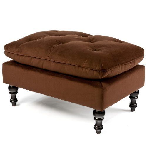 Brown Fabric Tufted Surfboard Ottomans (Photo 7 of 20)