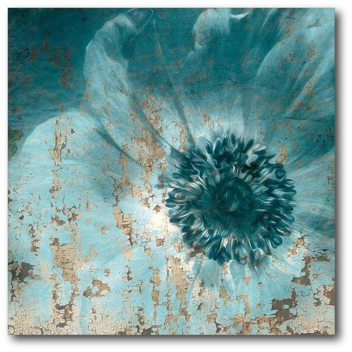 Teal Flower Canvas Wall Art (Photo 1 of 20)