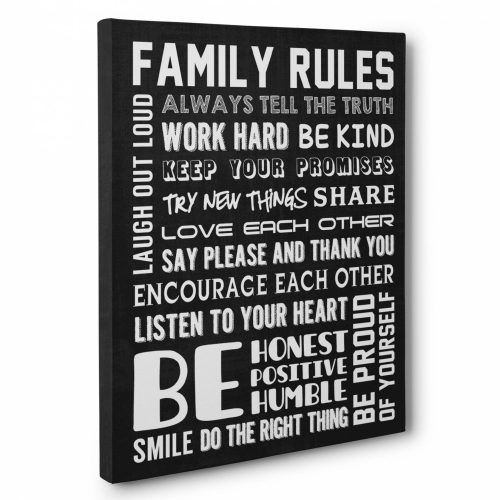 Canvas Wall Art Family Rules (Photo 11 of 15)