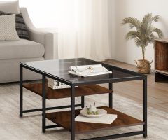 Top 20 of Glass Coffee Tables with Storage Shelf