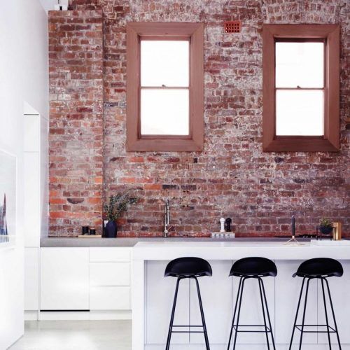 Exposed Brick Wall Accents (Photo 11 of 15)