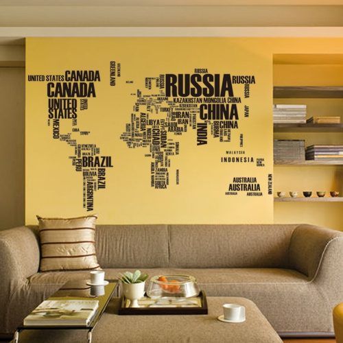 Wall Art Stickers World Map (Photo 20 of 20)