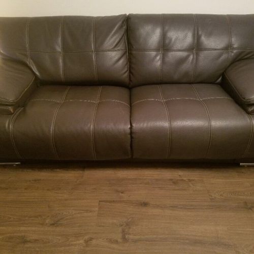 Faux Leather Sofas In Dark Brown (Photo 7 of 20)
