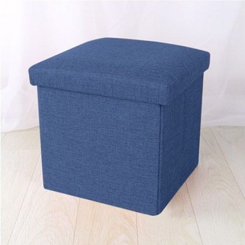 Light Blue And Gray Solid Cube Pouf Ottomans (Photo 17 of 20)